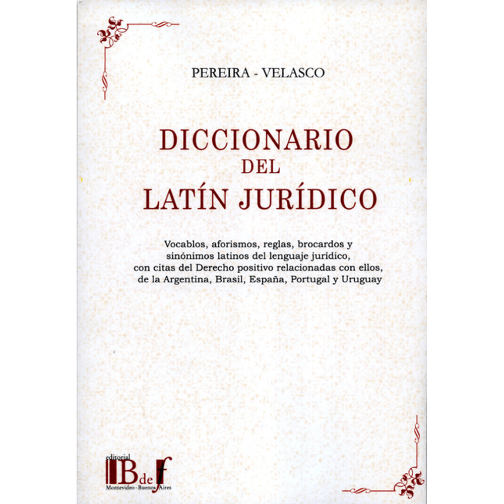 Diccionario Del Latin Juridico Librerialerner 3811