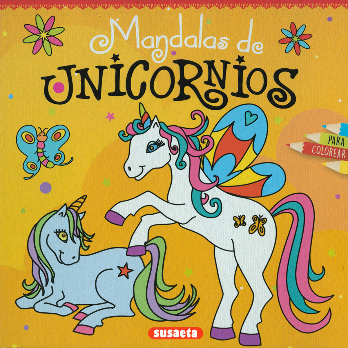 MANDALAS DE UNICORNIOS PARA COLOREARA NARANJA