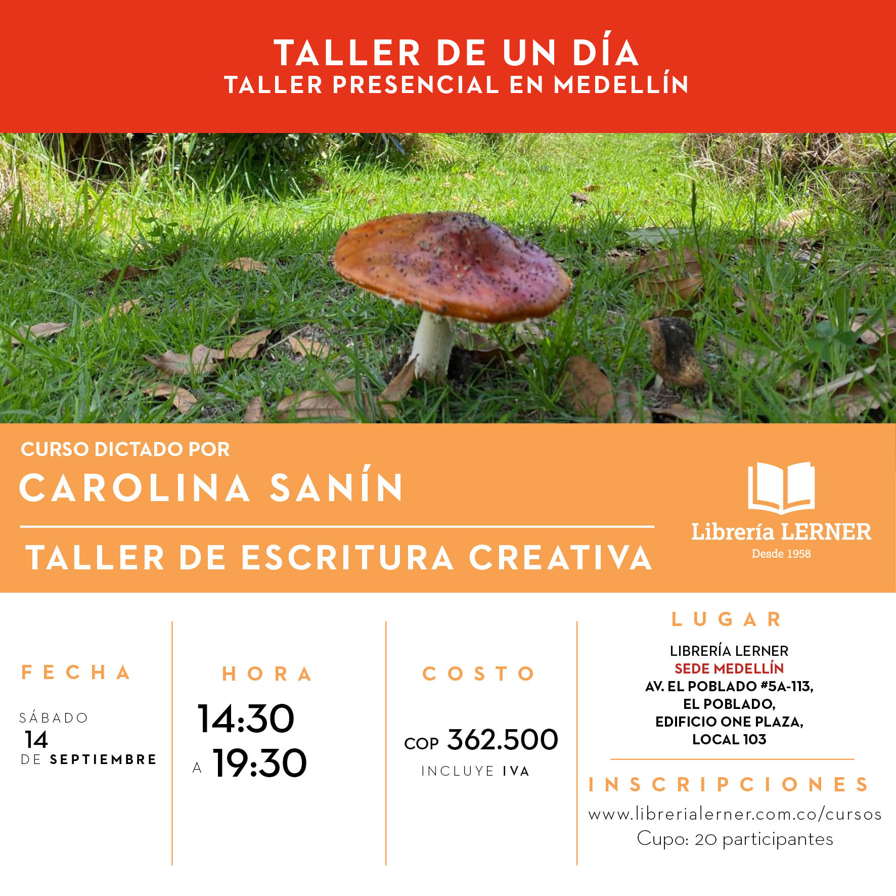 Taller presencial de escritura creativa Carolina Sanín
